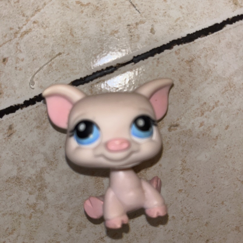 Littlest Pet Shop‎ Light Pink Pig Blue Eyed Figure Hasbro #87
